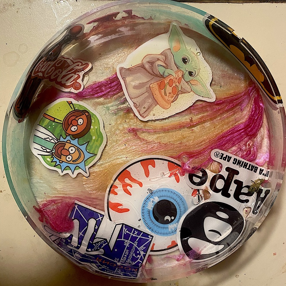Handmade epoxy resin trinket tray